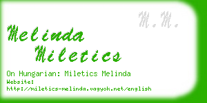 melinda miletics business card